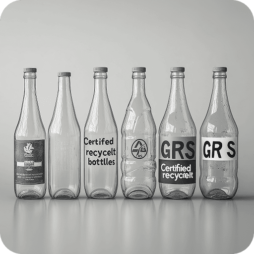 Recycled glass bottles